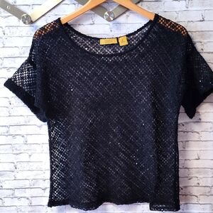 Valerie Stevens Lacey Overlay with Sparkles